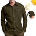 thumbnail image 1 of asjyhkr Mens Sun Shirts Upf50 Long Sleeve Button Lapel Shirts Casual Outdoor Quick Drying Fishing Hiking Vacation Tops with Pockets, 1 of 8