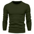 thumbnail image 1 of asjyhkr Mens Sweaters Long Sleeve Crew Neck Knit Pullover Solid Color Loose Casual Thermal Gym Workout Hiking Fall Sweaters, 1 of 4
