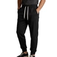 thumbnail image 1 of asjyhkr Mens Sweatpants Athletic Workout Joggers Stretchy Waist Chino Drawstring Dailywear Casual Pants with Pockets(Large,Black), 1 of 8