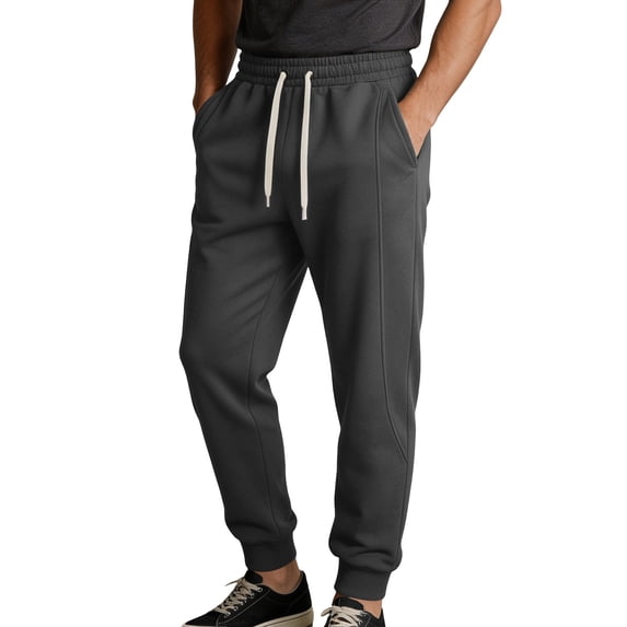 asjyhkr Mens Sweatpants Athletic Workout Joggers Stretchy Waist Chino Drawstring Dailywear Casual Pants with Pockets(Medium,Dark Gray)