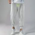 thumbnail image 1 of asjyhkr Mens Sweatpants Drawstring Elastic Waist Breathable Outdoor Lounge Jogger Cropped Pants with Pockets, 1 of 3