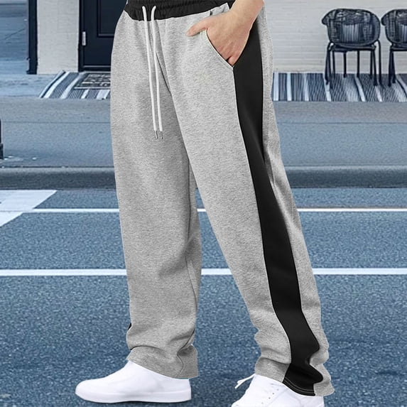 asjyhkr Mens Sweatpants Drawstring Elastic Waist Breathable Running Gym Workout Athletic Pants with Pockets