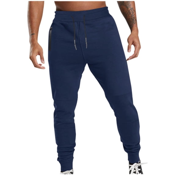 asjyhkr Mens Sweatpants Drawstring Elastic Waist Jogger Solid Color Loose Casual Breathable Outdoor Workout Running Pants with Zipper Pockets