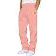 thumbnail image 1 of asjyhkr Mens Sweatpants Straight Leg Elastic Waist Drawstring Running Gym Athletic Pants with Pockets(S,Pink), 1 of 3