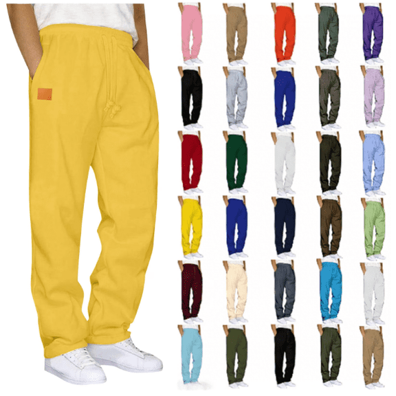 asjyhkr Mens Sweatpants Straight Leg Elastic Waist Drawstring Running Gym Athletic Pants with Pockets