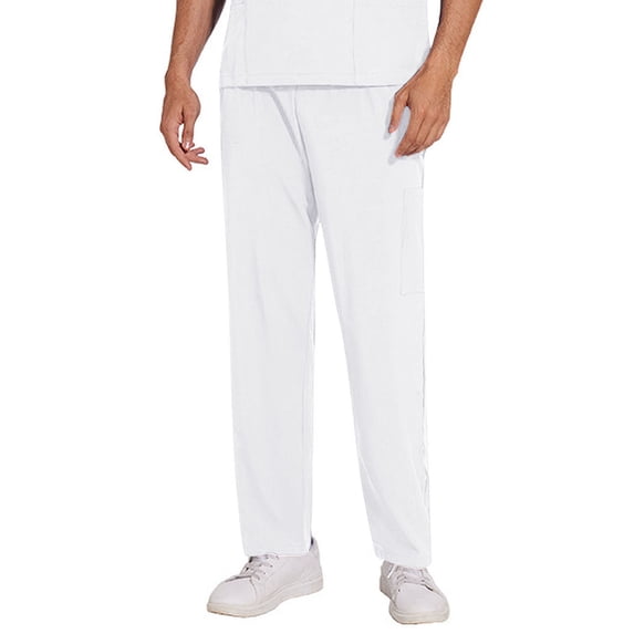 asjyhkr Mens Sweatpants with Multi Pockets Elastic Waist Drawstring Solid Color Lightweight Breathable Work Hiking Gym Pants