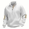 thumbnail image 1 of asjyhkr Mens Sweatshirts Knit Button Stand Collar Long Sleeve Breathable Running Gym Athletic Shirts, 1 of 8