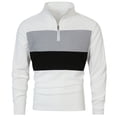 thumbnail image 1 of asjyhkr Mens Sweatshirts Zipper Stand Collar Long Sleeve Color Block Breathable Running Workout Gym Shirts, 1 of 9