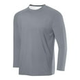 thumbnail image 1 of asjyhkr Mens Undershirts Crew Neck Long Sleeve Mesh Breathable Pullover Lightweight Workout Gym Running Tops, 1 of 2