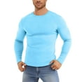 thumbnail image 1 of asjyhkr Mens Undershirts Crew Neck Long Sleeve Mesh Breathable Pullover Solid Color Stretch Casual Outdoor Hiking Gym Tops, 1 of 5