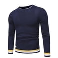 thumbnail image 1 of asjyhkr Mens Undershirts Knit Long Sleeve Crew Neck Pullover Breathable Gym Running Workout Sweatshirts, 1 of 2
