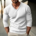 thumbnail image 1 of asjyhkr Mens Undershirts Knit Long Sleeve Crew Neck Thickening Pullover Casual Vacation Holiday Shirts, 1 of 9