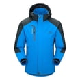 thumbnail image 1 of asjyhkr Mens Windbreaker Jacket Fleece Thick Warm Casual Hiking Zip-Up Color Blocked Fall Winter Outdoor Jacket with Pocket(4X-Large,Blue), 1 of 3