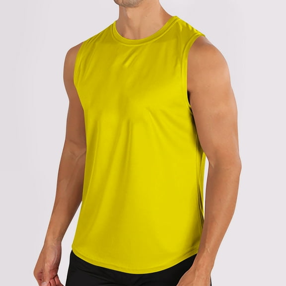 asjyhkr Mens Workout Tank Tops Mesh Breathable Crew Neck Sleeveless Running Basketball Athletic Shirts