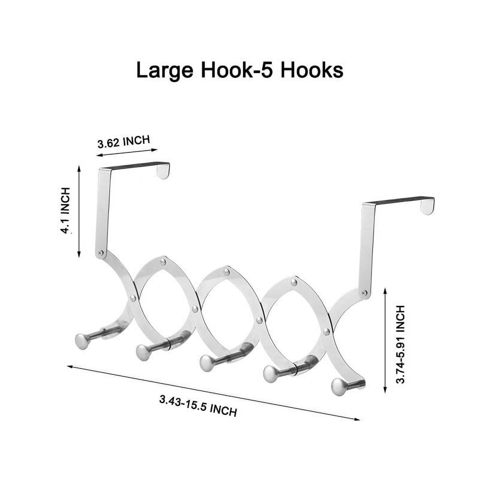 asjyhkr Over the Door Hooks, Adjustable Foldable Door Hook Hanger