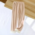 thumbnail image 1 of asjyhkr Pajama Pants Women Adjustable Waist Fleece Lined Thermal Breathable Comforty Homewear Sleepwear Maternity Pants, 1 of 4