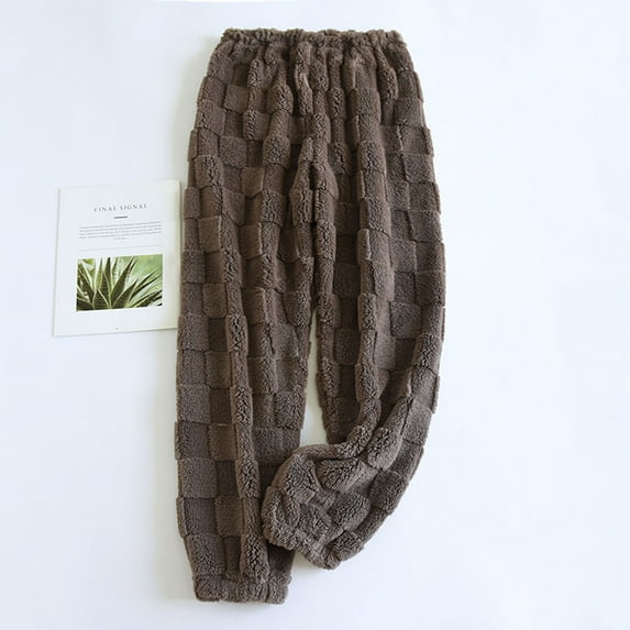 asjyhkr Pajama Pants Women Elastic Waist Fleece Lined Thermal Breathable Flannel Sleepshirts Loose Casual Homewear Outside Wearing Solid Color Pants