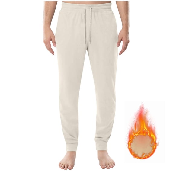 asjyhkr Pajama Pants for Men Fleece Athletic Running Joggers with Pockets Drawstring Elastic Pants
