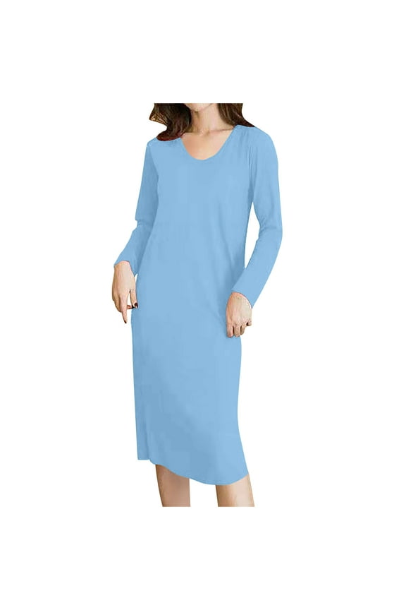 Pajama Tops for Women Long Sleeve Crew Neck Bra in Fleece Lined Sleepshirts Seamless Breathable Homewear Solid Color Undershirts