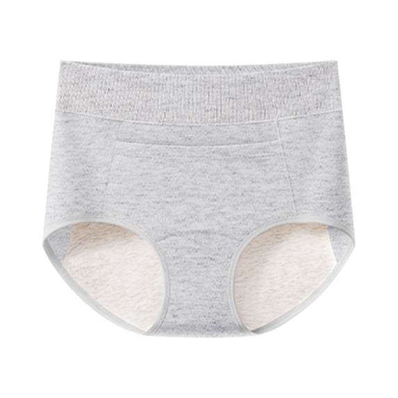 asjyhkr Period Underwear for Women High Waist Seamless Leakproof Brief Soft Comfy Breathable Cotton Crotch No Show Reusable Panties(M,Gray)