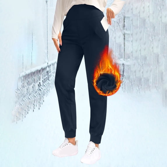 asjyhkr Plus Size Legging for Women Fleece Lined High Waist Thermal Tights Jogger Running Gym Underwear with Pockets,XL-5XL