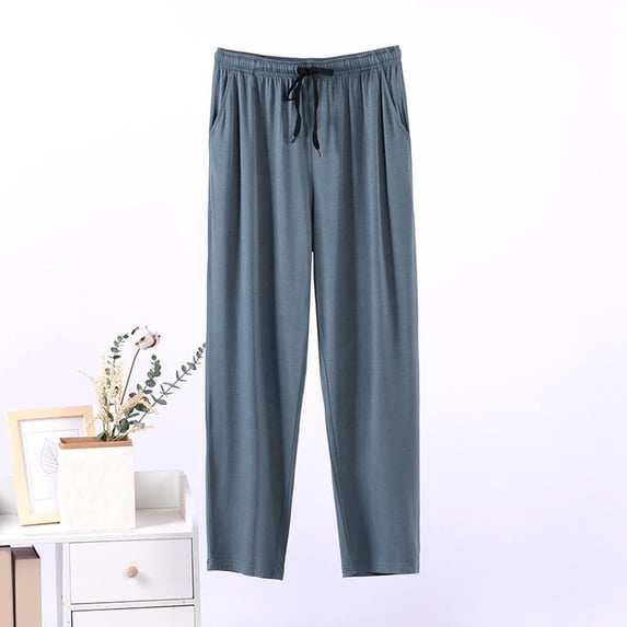 asjyhkr Plus Size Men Lounge Pants Lightweight Breathable Drawstring Elastic Pajama Pants with Pockets,L-4XL