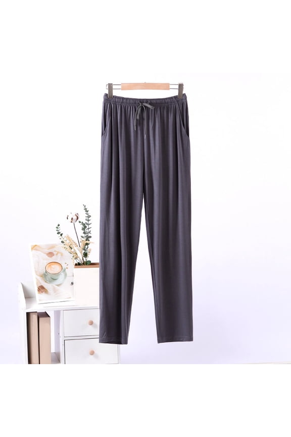 Plus Size Men Lounge Pants Lightweight Breathable Drawstring Elastic Pajama Pants with Pockets,L-4XL
