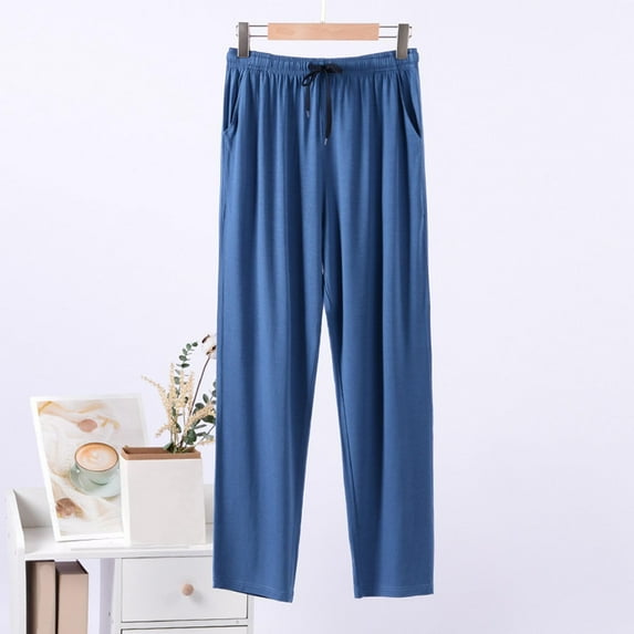 asjyhkr Plus Size Men Lounge Pants Lightweight Breathable Drawstring Elastic Pajama Pants with Pockets,L-4XL