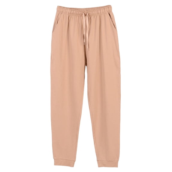 asjyhkr Plus Size Men Pajama Pants Casual Sleepwear Lightweight Breathable Drawstring Elastic Loungewear Pants with Pockets(XL,Beige)
