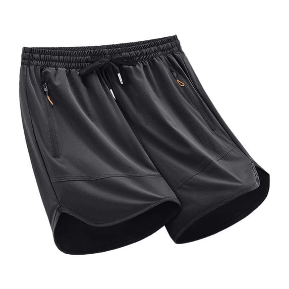 asjyhkr Plus Size Mens Athletic Shorts Drawstring Elastic Waist with Zipper Pockets Quick Drying Workout Shorts,M-5XL