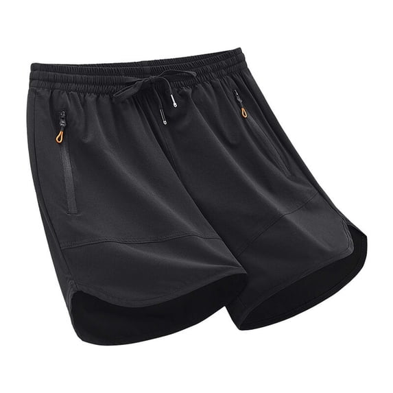asjyhkr Plus Size Mens Athletic Shorts Drawstring Elastic Waist with Zipper Pockets Quick Drying Workout Shorts,M-5XL