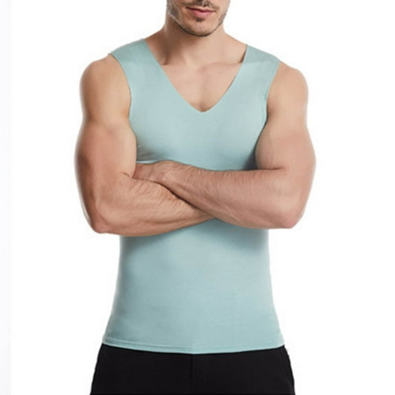 asjyhkr Plus Size Mens Athletic Tank Tops Stretch Breathable Running Gym Workout Sleeveless Crew Neck Shirts,L-5XL