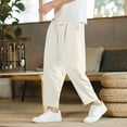 thumbnail image 1 of asjyhkr Plus Size Mens Capri Pants Lightweight Elastic Waist Drawstring Summer Beach Pants with Pockets,M-5XL, 1 of 4