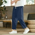thumbnail image 1 of asjyhkr Plus Size Mens Capri Pants Lightweight Elastic Waist Drawstring Summer Beach Pants with Pockets,M-5XL, 1 of 4