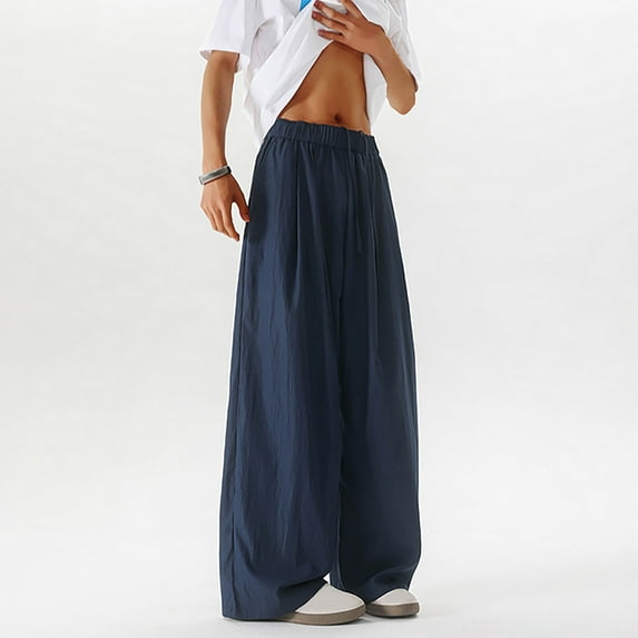 asjyhkr Plus Size Mens Capri Pants Lightweight Elastic Waist Drawstring Summer Beach Pants with Pockets,M-5XL