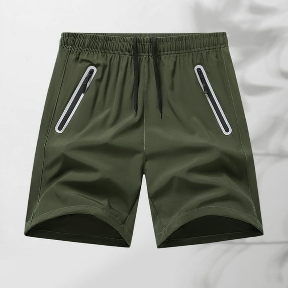 asjyhkr Plus Size Mens Casual Shorts with Zipper Pockets Drawstring Elastic Waist Lightweight Breathable Hiking Beach Shorts,S-5XL