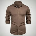 thumbnail image 1 of asjyhkr Plus Size Mens Dress Shirts Long Sleeve Button Lapel Shirts Casual Breathable Solid Color Work Business Tops,M-4XL, 1 of 6