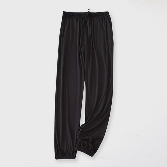 asjyhkr Plus Size Mens Pajama Pants Drawstring Elastic Waist Lounge Home Pants with Pockets,L-4XL