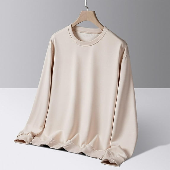 asjyhkr Plus Size Mens Pajama Shirts Long Sleeve Crew Neck Undershirts Lounge Sleep Home Outdoor Shirts,M-5XL