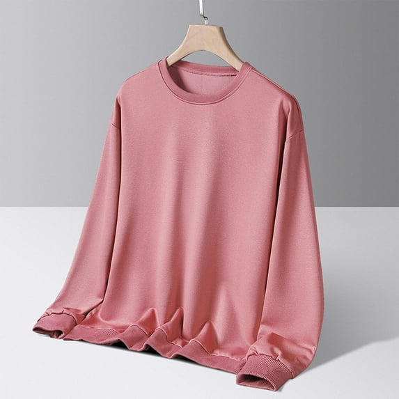 asjyhkr Plus Size Mens Pajama Shirts Long Sleeve Crew Neck Undershirts Lounge Sleep Home Outdoor Shirts,M-5XL