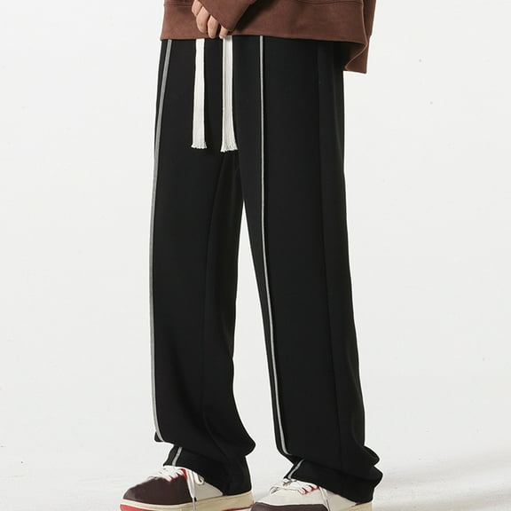 asjyhkr Plus Size Mens Sweatpants Elastic Waist Drawstring Straight Leg Running Workout Gym Pants with Pockets,M-5XL