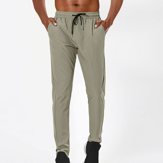 asjyhkr Plus Size Mens Sweatpants Elastic Waist Drawstring Summer Workout Running Athletic Trousers with Pockets,S-4XL
