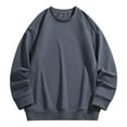 thumbnail image 1 of asjyhkr Plus Size Mens Sweatshirts Crew Neck Long Sleeve Pullover Solid Color Breathable Fashion Hiking Gym Workout Tops,M-4XL, 1 of 8