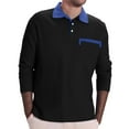 thumbnail image 1 of asjyhkr Plus Size Mens Undershirts Button down Crew Neck Long Sleeve Pullover Casual Golf Work Business Tops with Pocket,S-5XL, 1 of 6