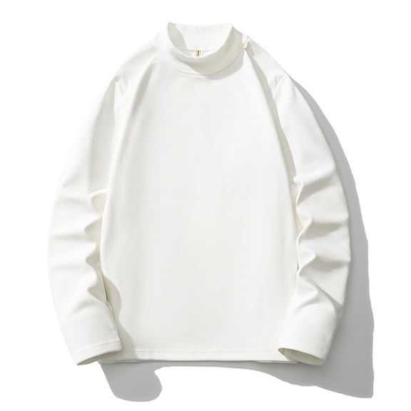 asjyhkr Plus Size Mens Undershirts Long Sleeve Fleece Lined Crew Neck Pullover Workout Gym Running Shirts,L-4XL