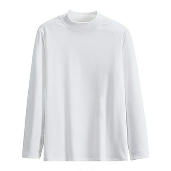 asjyhkr Plus Size Mens Undershirts Long Sleeve High Neck Pullover Fashion Casual Solid Color Breathable Gym Workout Hiking Tops,M-4XL