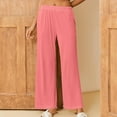 thumbnail image 1 of asjyhkr Plus Size Pajama Pants Women Straight Leg Elastic Waist Sleepshirts Loose Casual Breathable Homewear Outside Wearing Pants,S-5XL, 1 of 7