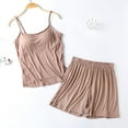 thumbnail image 1 of asjyhkr Plus Size Pajamas for Women Set 2 Piece Sleeveless Bra in Tank Tops High Waist Shorts Lightweight Soft Casual Sleepwear Homewear Pajamas,M-4XL, 1 of 1
