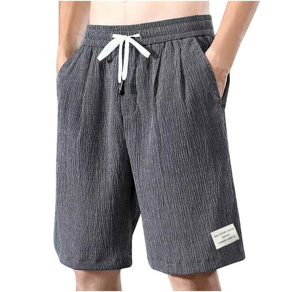 asjyhkr Plus Size Shorts for Men Casual Drawstring Elastic Waist with Pockets Dressy Summer Shorts with Pockets(M-5XL)
