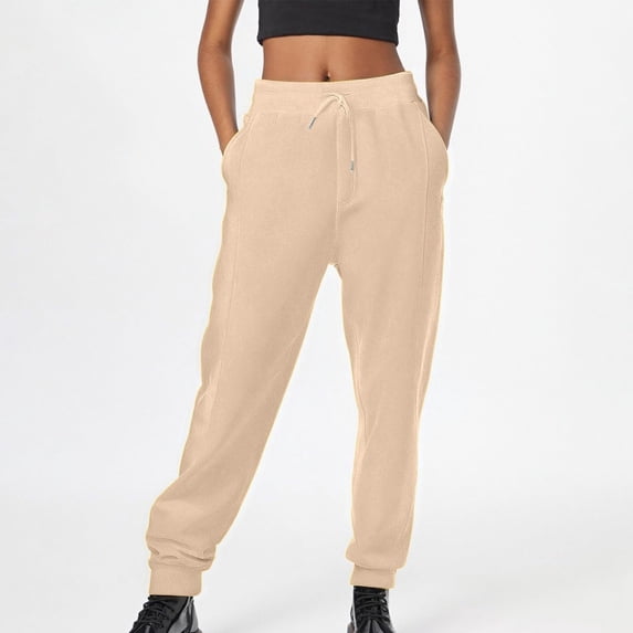 asjyhkr Plus Size Sweatpants Women Jogger Elastic Waist Drawstring Solid Color Loose Casual Hiking Workout Gym Pant with Pockets,S-5XL